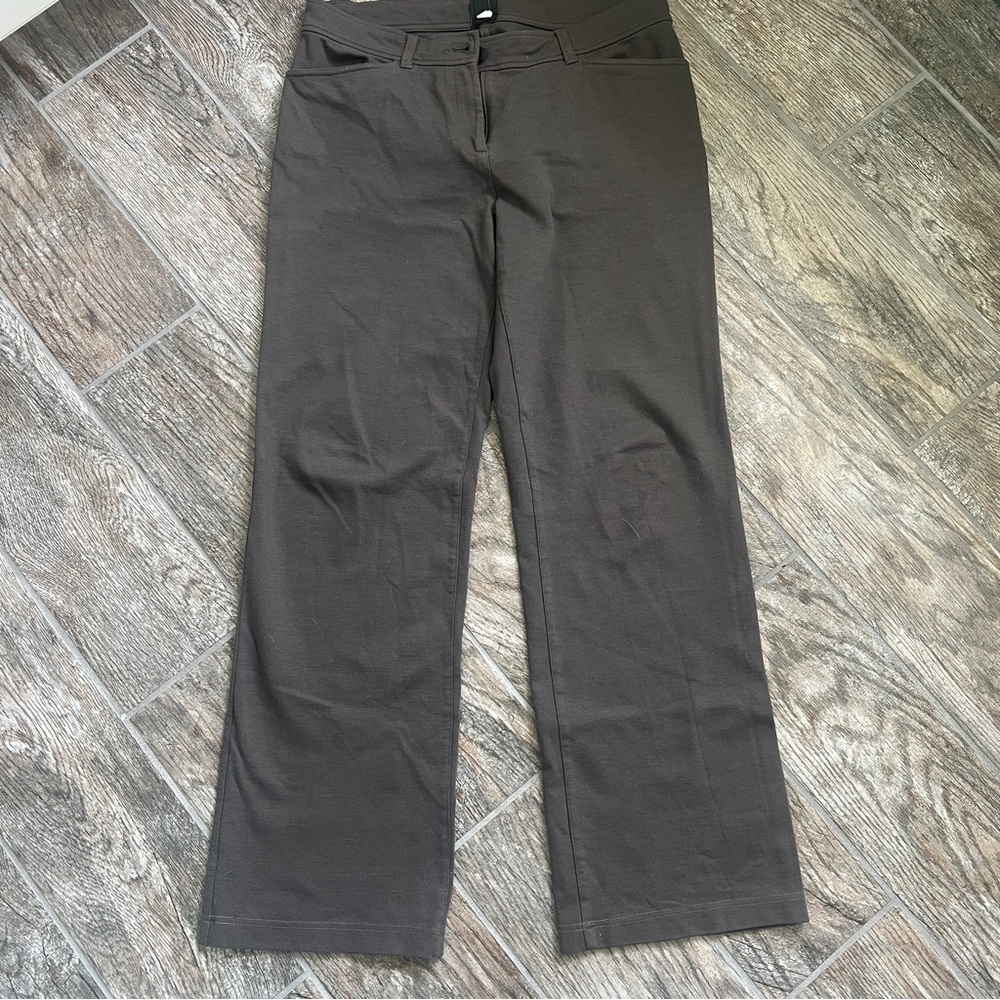 Eileen Fisher Flex Ponte Wide Trouser Pants, Women’s S, Brown - Picture 2 of 8